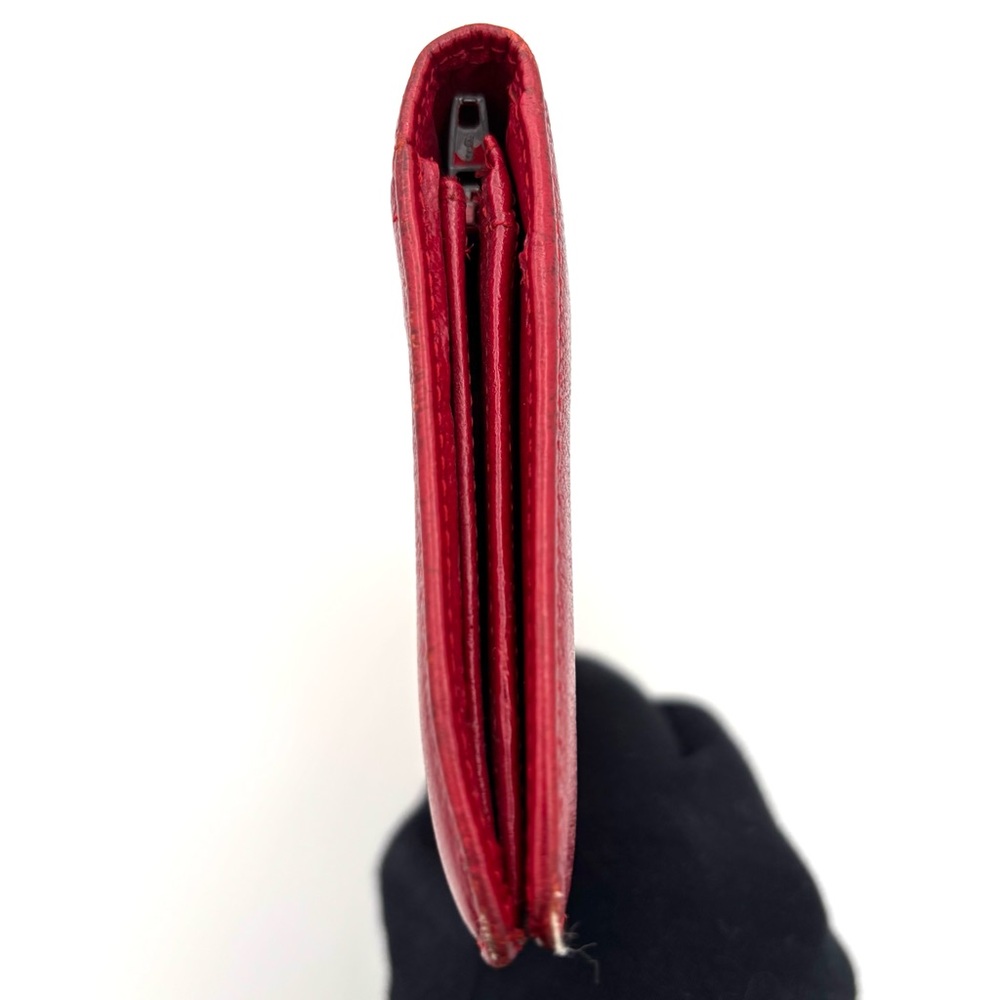 Chanel Red Grained Leather Wallet - Picture 4 of 12